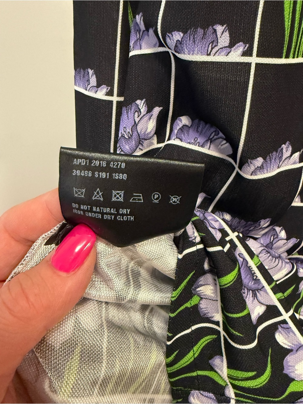 Prada Black Button-Down Shirt with Purple Floral Grid - Picture 6 of 7